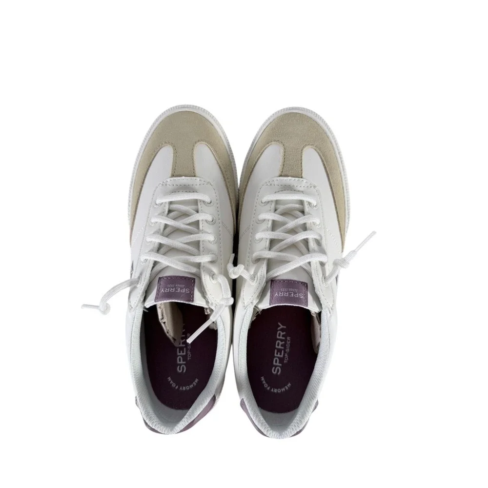 Sperry Pier Wave Refresh White Beige & Purple ‎ Womens Shoe Size 9